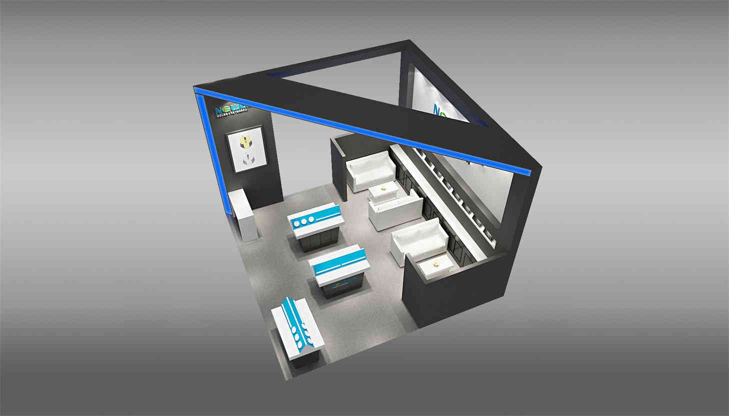 深圳利新聯電子有限公司深圳展臺設計效果圖